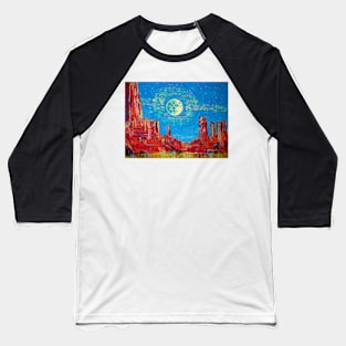 Monument Valley. Neon moon Baseball T-Shirt